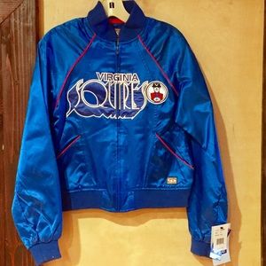 NWT satin Squires baseball bomber jacket Med Small